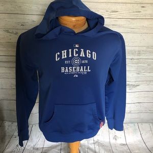 Chicago Cubs Hooded Sweatshirt Youth XL Blue White